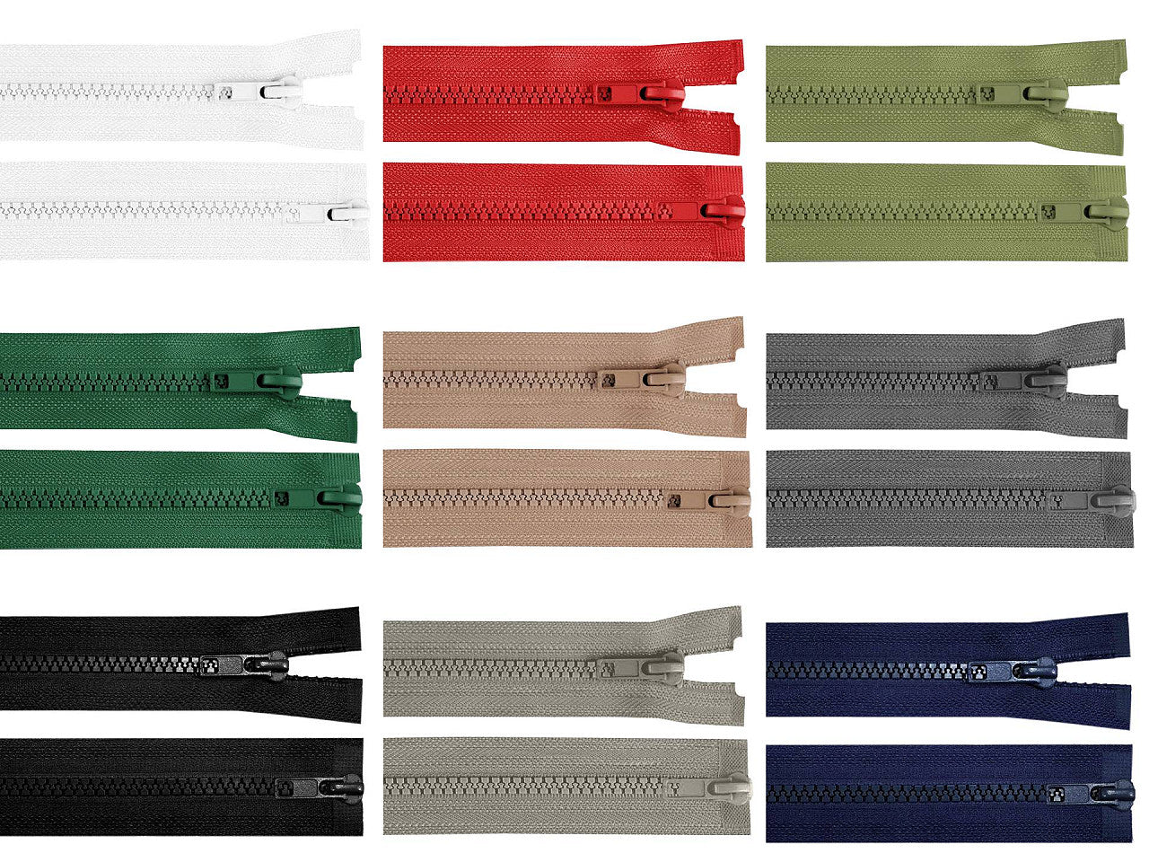 FAG bidirectionnelle en plastique No 5 séparable 2 glissières, longueur 95 cm, séparable