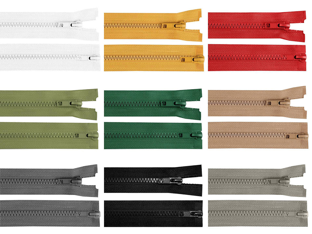 FAG bidirectionnelle en plastique No 5, 2 glissières, longueur 100 cm