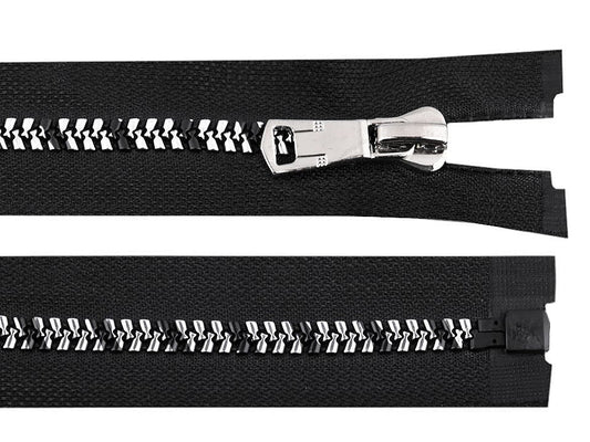 FAG injectée noir avec dents argentées, No 8 mm, longueur 60 cm