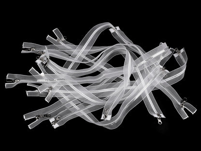 FAG injectée No 5, bidirectionnelle/2 tirettes séparable 90cm transparente