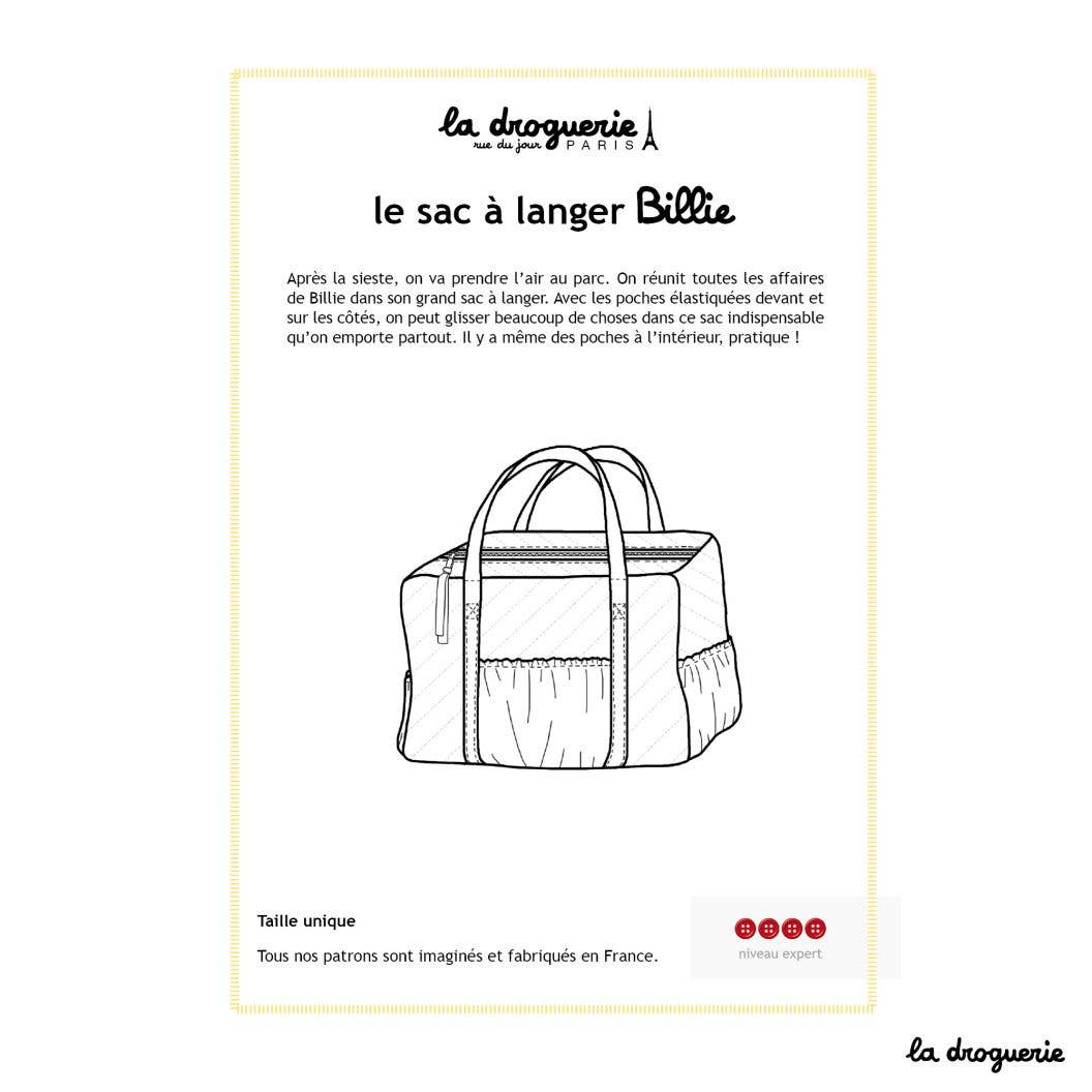 LA DROGUERIE - Patron couture du sac à langer Billie