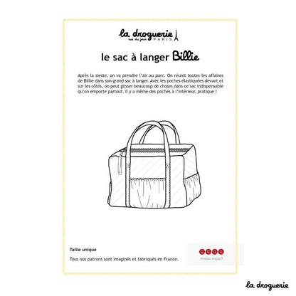 LA DROGUERIE - Patron couture du sac à langer Billie