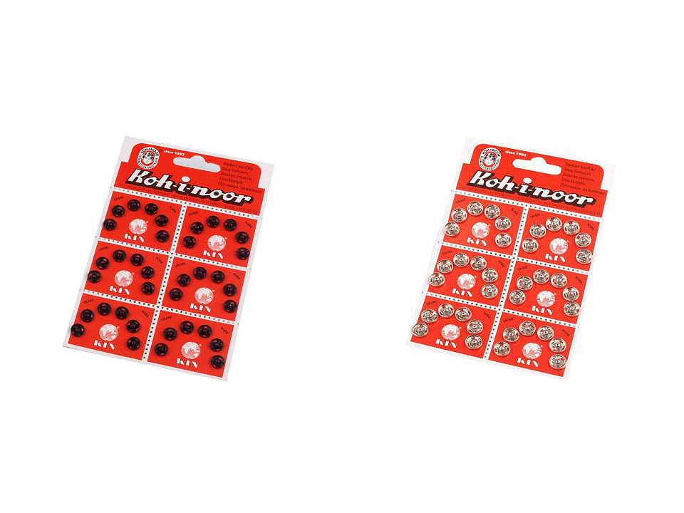 Boutons pression en métal, tailles 1 et 2 - 6carte