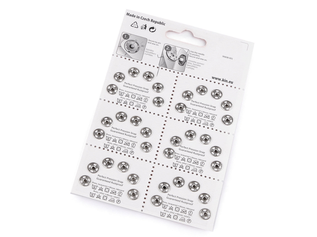 Boutons pression en métal, tailles 1 et 2 - 6carte