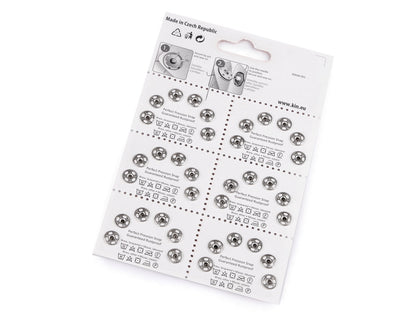 Boutons pression en métal, tailles 1 et 2 - 6carte