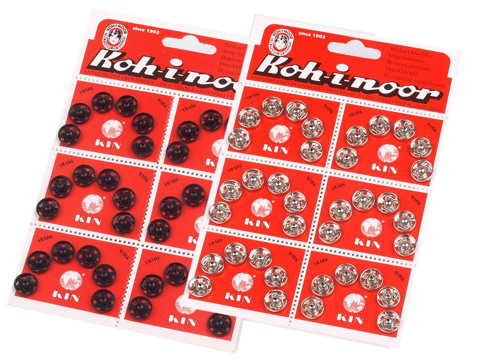 Boutons pression en métal, taille 4 - 6carte