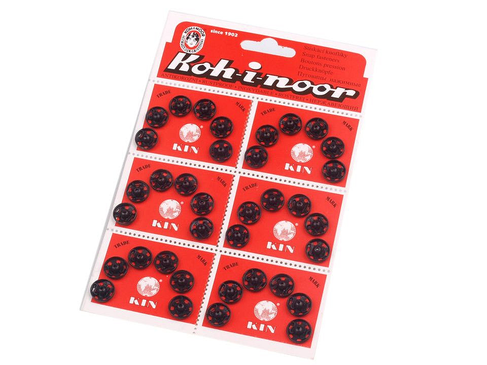 Boutons pression en métal, taille 4 - 6carte