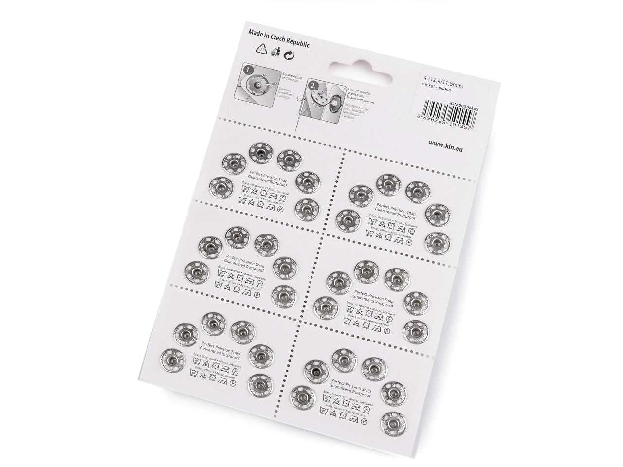 Boutons pression en métal, taille 4 - 6carte