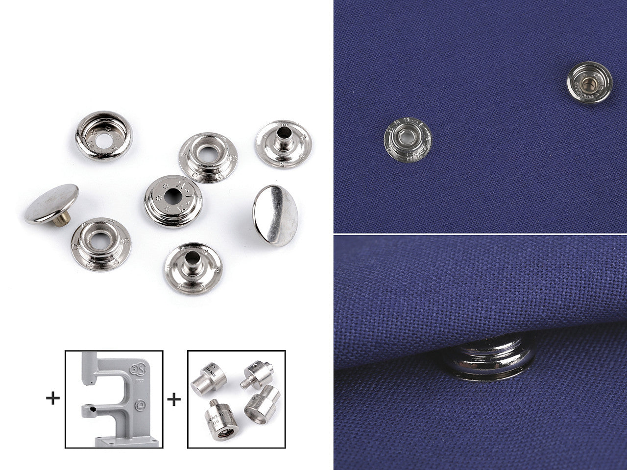 Boutons pression, Ø 15 mm (AM6), pour tissus épais, en vrac - 100pc