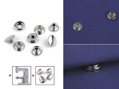 Boutons pression, Ø 15 mm (AM6), pour tissus épais, en vrac - 100pc