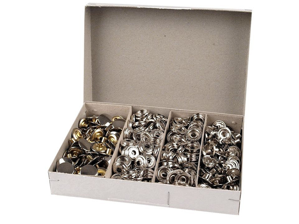 Boutons pression, Ø 15 mm (AM6), pour tissus épais, en vrac - 100pc