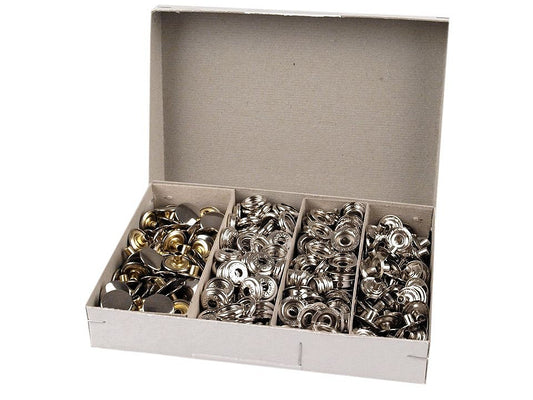 Boutons pression, Ø 15 mm (AM6), pour tissus épais, en vrac - 100pc
