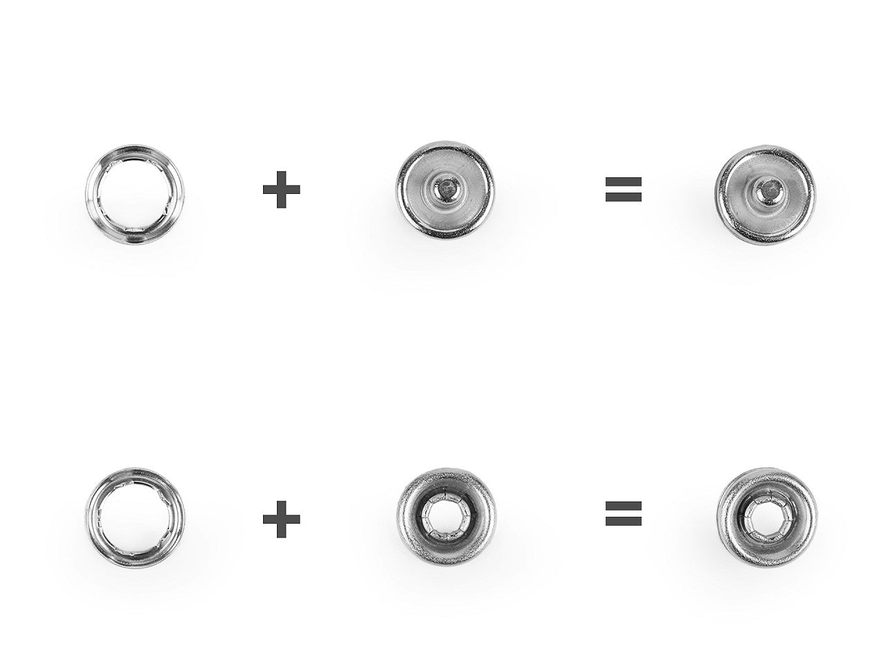 Boutons pression Roland Baby, Ø 10 mm, pour tissus fins, en vrac - 500pc