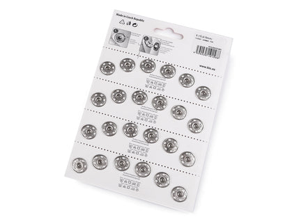 Boutons pression en métal, taille 6 - 4carte