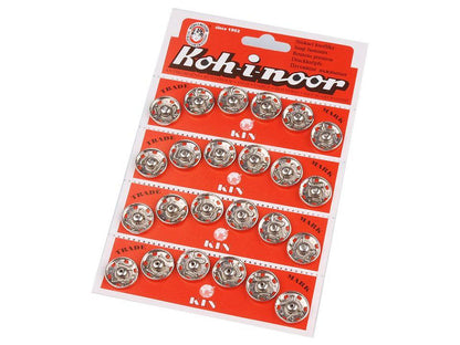 Boutons pression en métal, taille 7 - 4carte