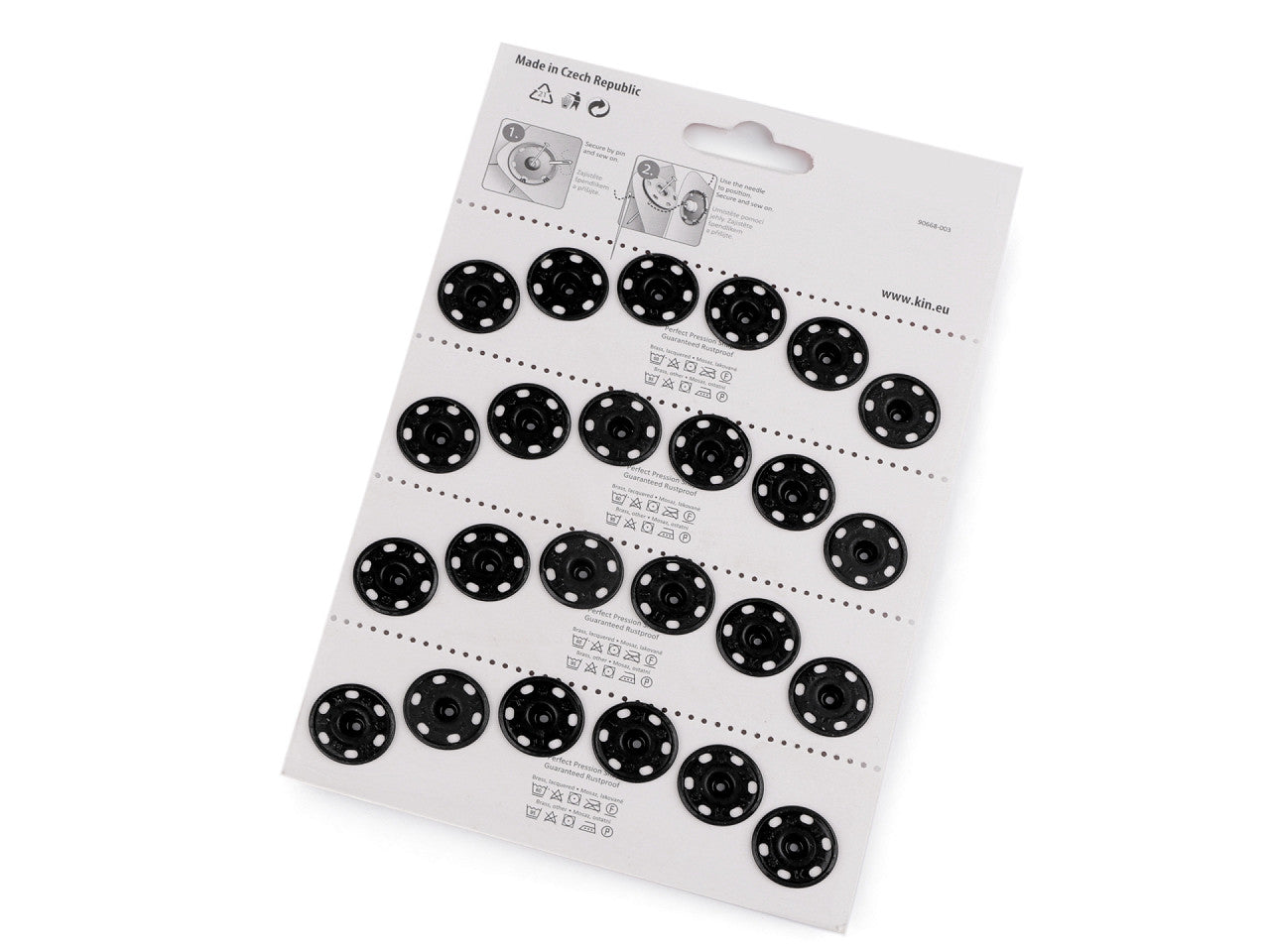 Boutons pression en métal, taille 7 - 4carte