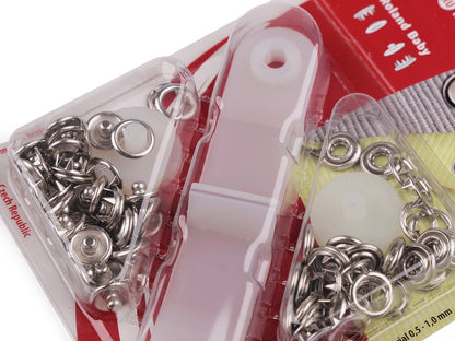 Boutons pression Roland Baby, Ø 10 mm, pour tissus fins - 1carte