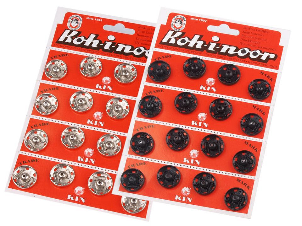 Boutons pression en métal, taille 8 - 4carte