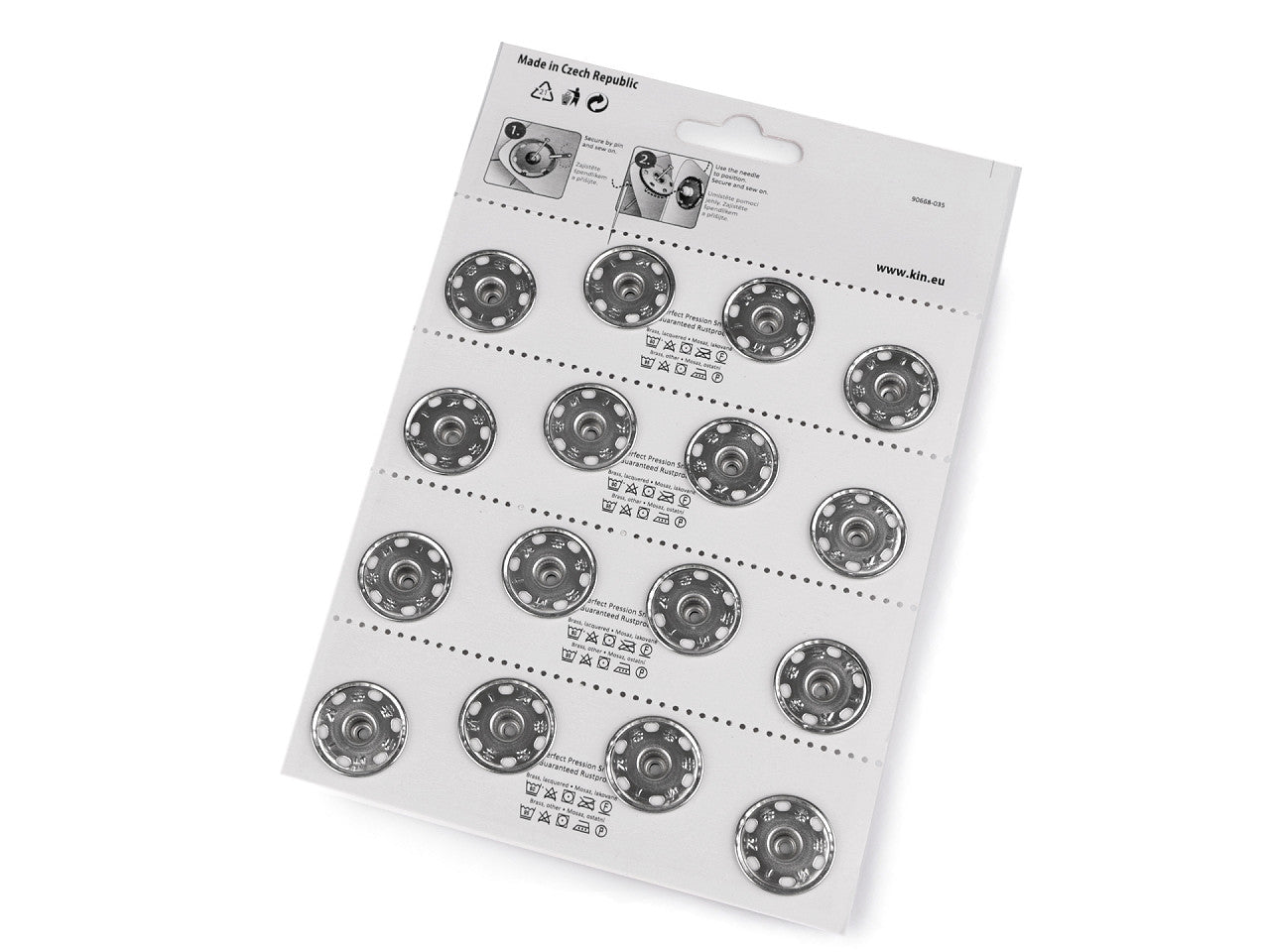 Boutons pression en métal, taille 8 - 4carte