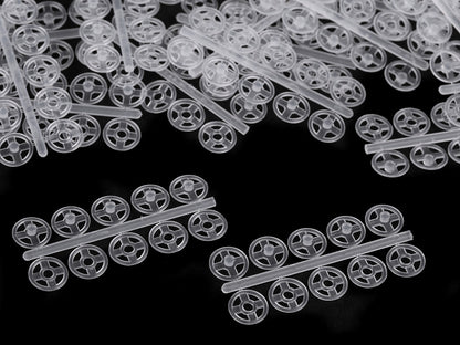 Boutons pression en plastique, Ø 7 mm - Ø 15 mm - par 50