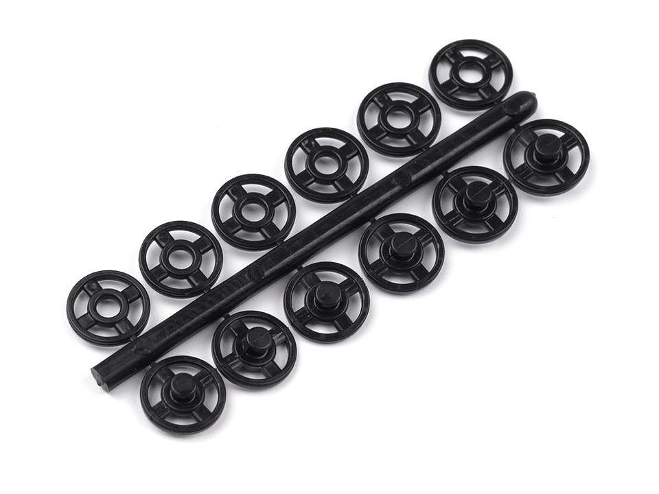 Boutons pression en plastique, Ø 7 mm - Ø 15 mm - par 50