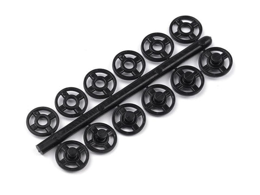 Boutons pression en plastique, Ø 7 mm - Ø 15 mm - par 50
