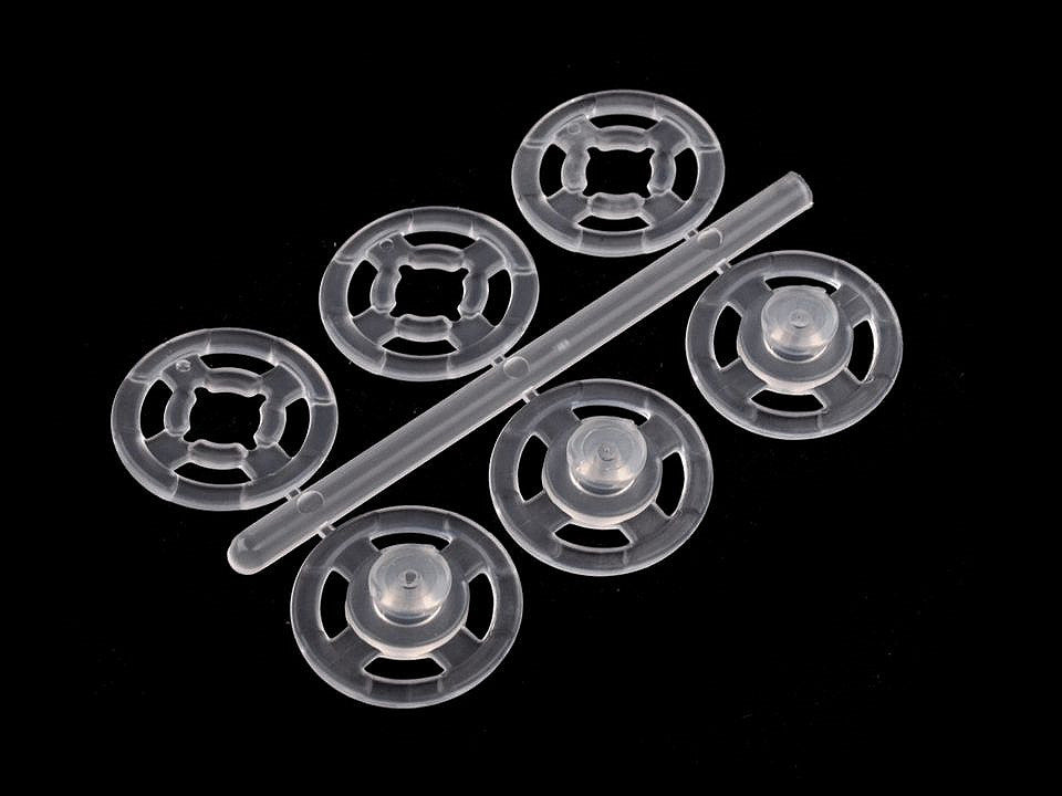 Boutons pression en plastique, Ø 7 mm - Ø 15 mm - par 50