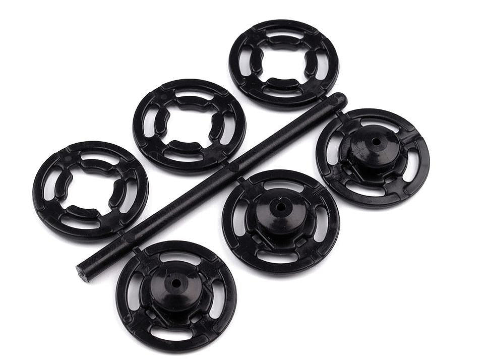 Boutons pression en plastique, Ø 7 mm - Ø 15 mm - par 50