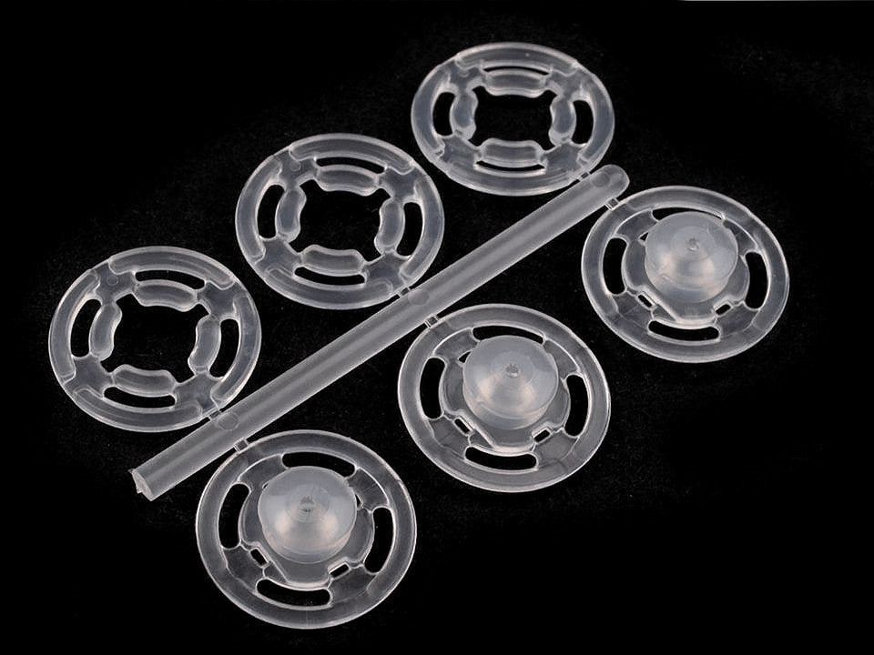 Boutons pression en plastique, Ø 7 mm - Ø 15 mm - par 50