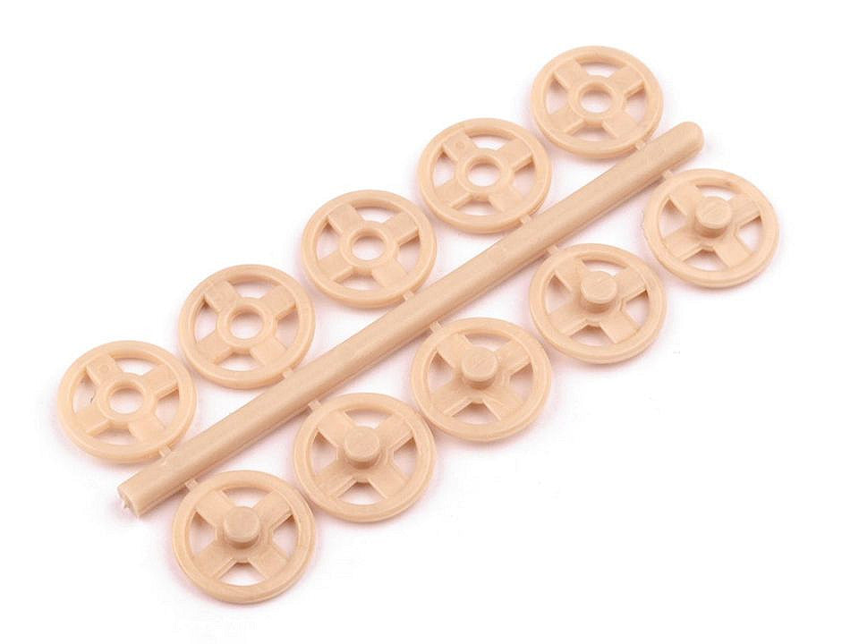 Boutons pression en plastique, Ø 7 mm - Ø 15 mm - par 50