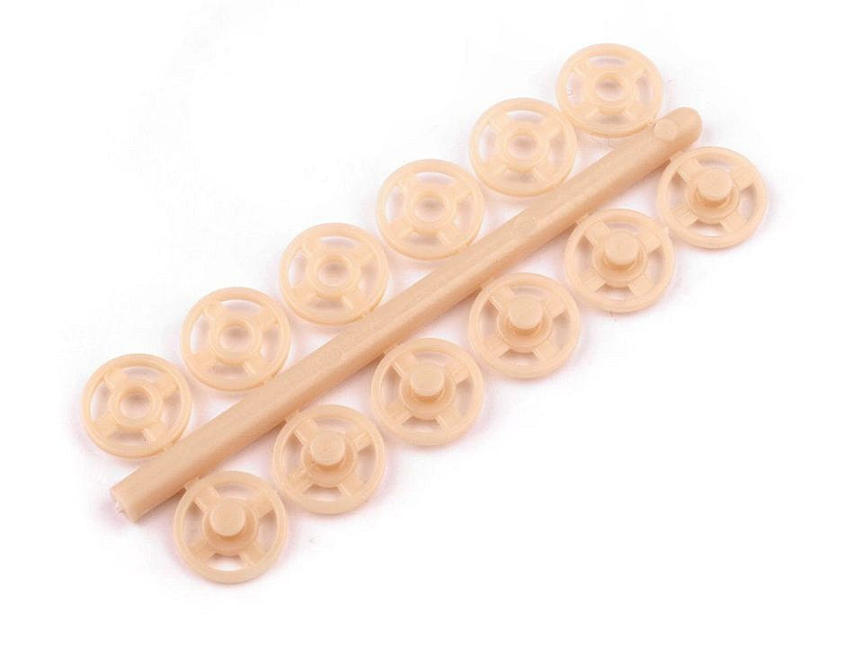 Boutons pression en plastique, Ø 7 mm - Ø 15 mm - par 50