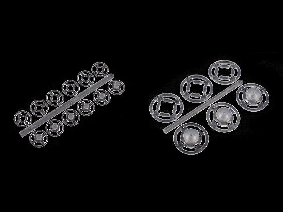 Boutons pression en plastique, Ø 7 mm - Ø 15 mm - par 50