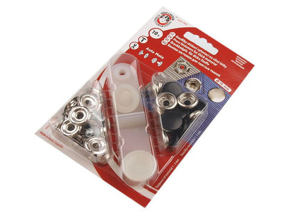 Boutons pression, Ø 15 mm, pour tissus épais, vernis coloré - 1carte
