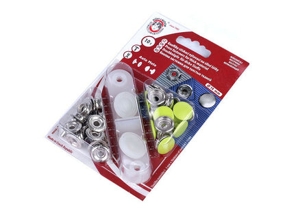 Boutons pression, Ø 15 mm, pour tissus épais, vernis coloré - 1carte