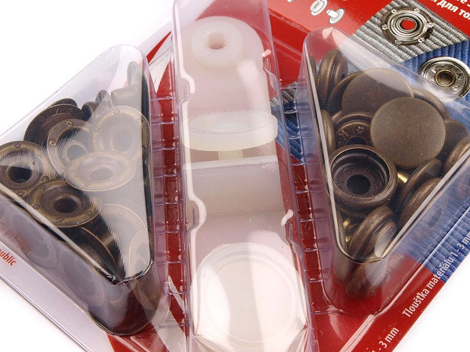 Boutons pression, Ø 15 mm, pour tissus épais - 1carte