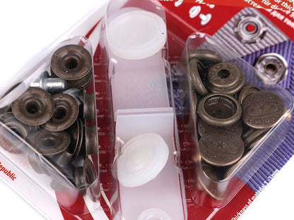 Boutons pression, Ø 15 mm, pour tissus épais - 10carte