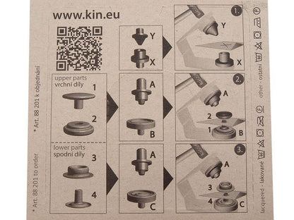 Boutons pression, Ø 15 mm, pour tissus épais - 1carte