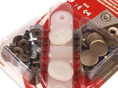Boutons pression Wuk, Ø 15 mm, pour tissus moyennement épais - 1carte