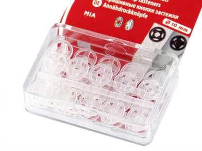 Boutons pression en plastique, Ø 7 mm - Ø 15 mm