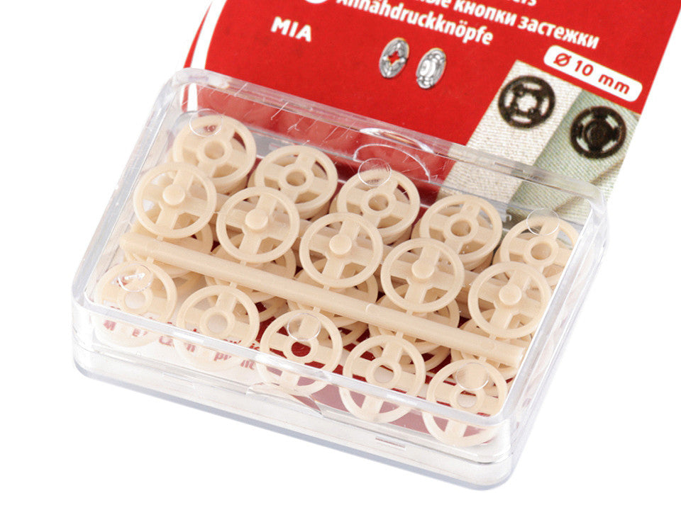 Boutons pression en plastique, Ø 7 mm - Ø 15 mm