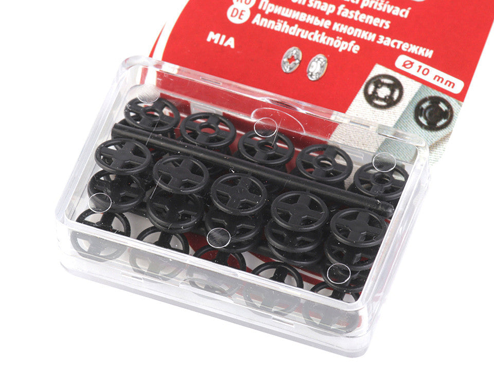 Boutons pression en plastique, Ø 7 mm - Ø 15 mm - 1carte