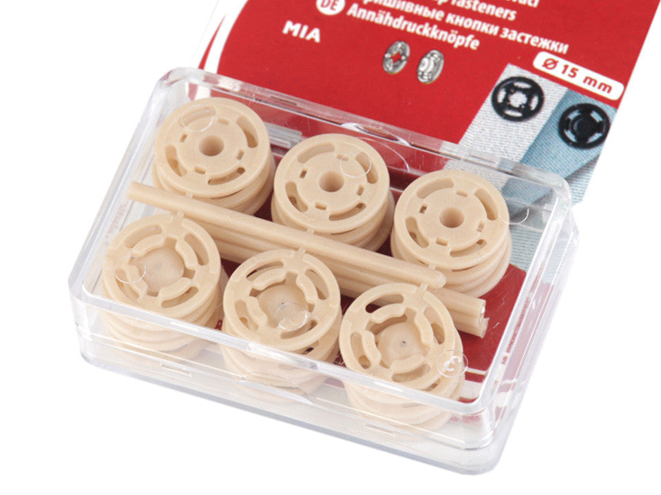 Boutons pression en plastique, Ø 7 mm - Ø 15 mm
