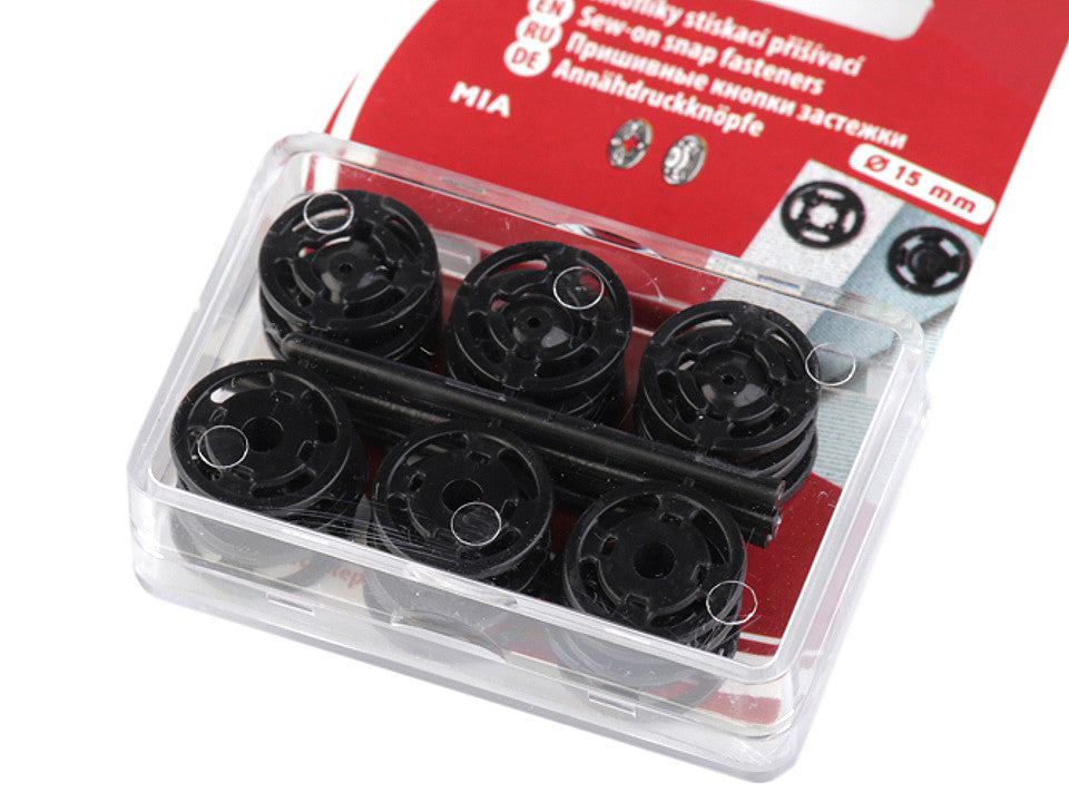 Boutons pression en plastique, Ø 7 mm - Ø 15 mm