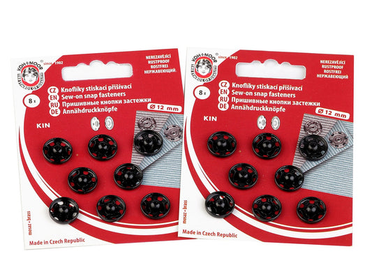 Boutons pression en métal - 1carte