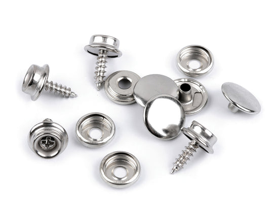 Boutons pression, Ø 15 mm, à visser - 50set