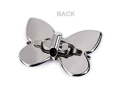 Fermoir pour sac à main, 37 x 52 mm, Papillon - 1set