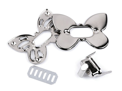 Fermoir pour sac à main, 37 x 52 mm, Papillon - 1set