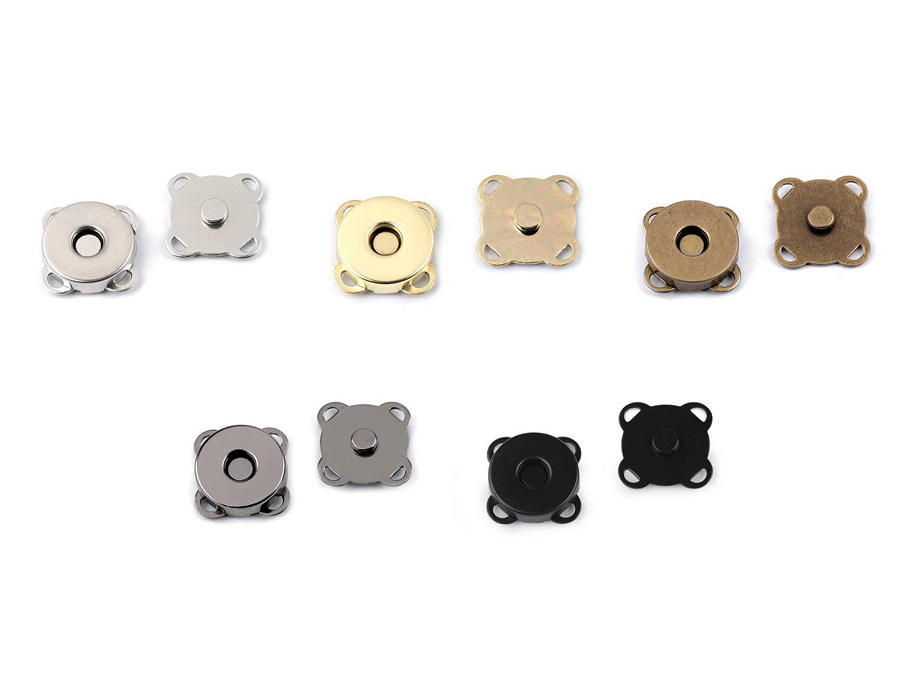 Boutons pression magnétiques à coudre, Ø 14 mm - 5set