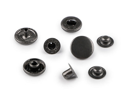 Boutons pression, Ø 15 mm, pour tissus moyennement épais, acier inoxydable - 50set