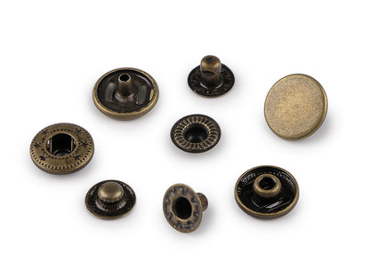 Boutons pression, Ø 15 mm, pour tissus moyennement épais, acier inoxydable - 50set